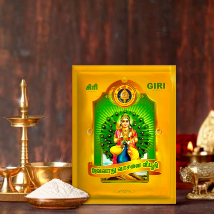Giri Javadhu Vibhuti – Thiruneeru / Scented Holy Ash / Viboothi / Bhasma Aromático para Pooja, Protección y Devoción
