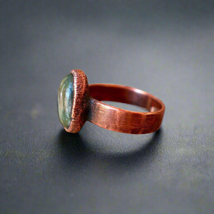 Handcrafted Seraphinite Copper Ring for Spiritual Balance-3