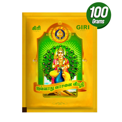 Giri Javadhu Vibhuti – Thiruneeru / Scented Holy Ash / Viboothi / Bhasma Aromático para Pooja, Protección y Devoción