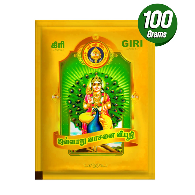 Giri Javadhu Vibhuti – Thiruneeru / Scented Holy Ash / Viboothi / Bhasma Aromático para Pooja, Protección y Devoción