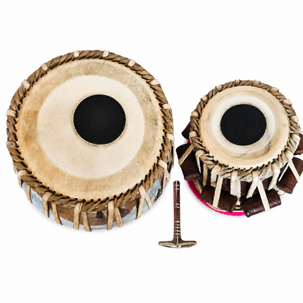 Benaras Tabla Set – Mixed Metal Bayan & Sheesham Wood Dayan