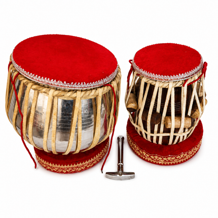 Benaras Tabla Set – Mixed Metal Bayan & Sheesham Wood Dayan