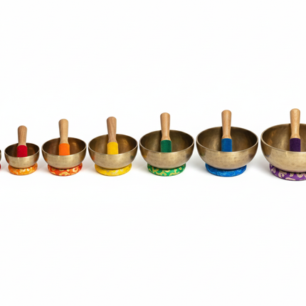 Set de 7 Cuencos Tibetanos Dorados – Chakra Sound Healing