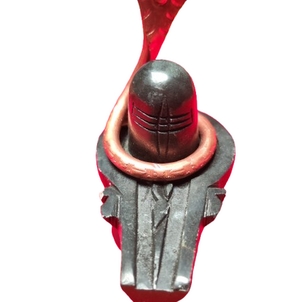 Shivalingam Negro con serpiente de cobre