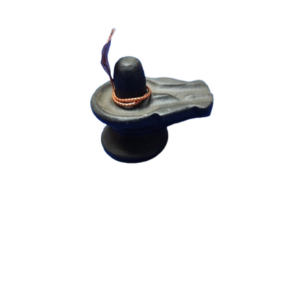 Shivalingam Negro con serpiente de cobre