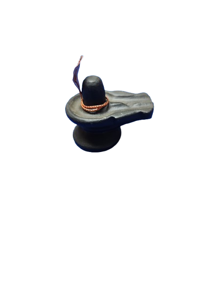 Shivalingam Negro con serpiente de cobre
