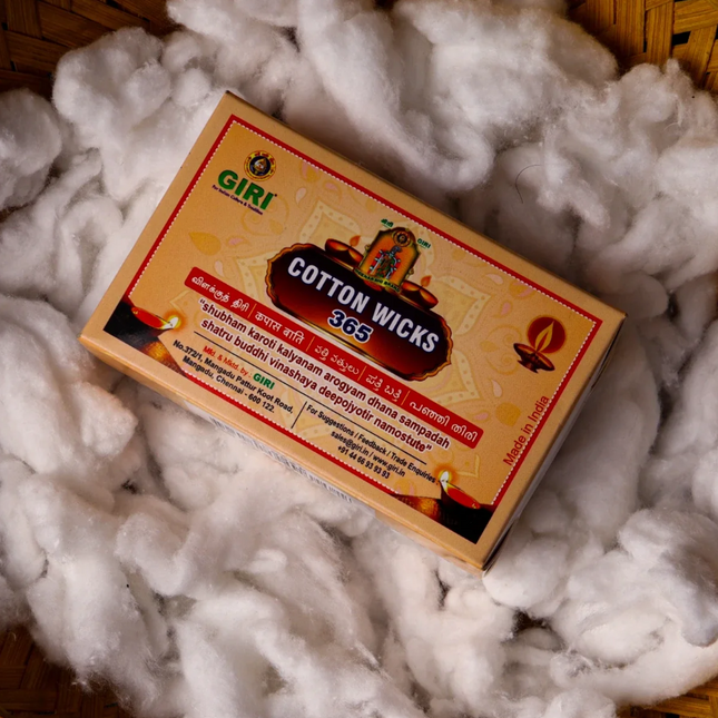 Giri Cotton Wicks – Mechas de Algodón para Diya, Vilakku y Puja