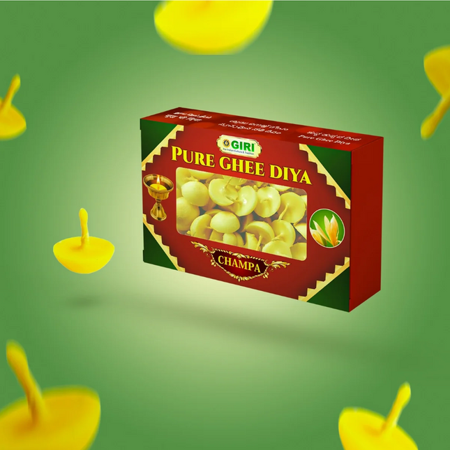 Giri Pure Ghee Diya – 20 Unidades | Diya de Ghee de Vaca con Mecha