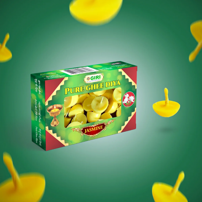 Giri Pure Ghee Diya – 20 Mechas de Ghee para Puja