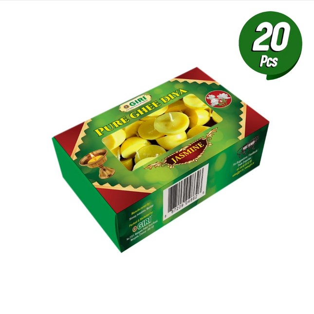 Giri Pure Ghee Diya – 20 Mechas de Ghee para Puja