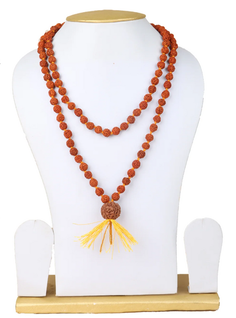 Rudraksha Mala de 108 Cuentas – 7,5 mm con Nudos de Hilo