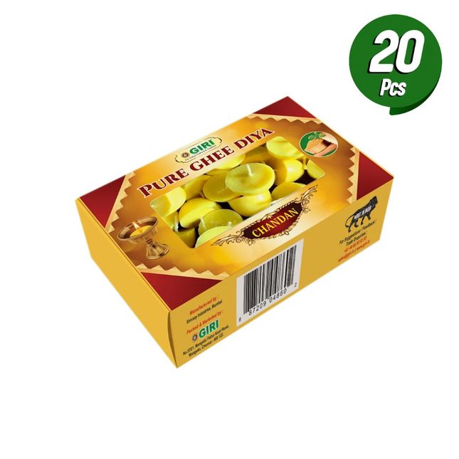 Giri Pure Ghee Diya – Lámpara de Ghee con Mecha de Algodón para Puja