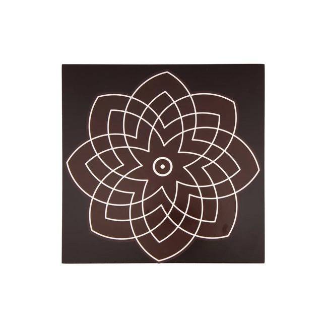 Manai Palagai 8 × 8 pulgadas – Chowki de Pooja con Diseño Rangoli