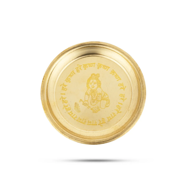 Giri Pooja Thali Set – Set de Plato de Puja de Acero Inoxidable con Cuenco, Cuchara y Vaso