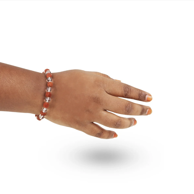 Brazalete Rudraksha Sphatik de 2,5 pulgadas – Brazalete espiritual de Rudraksha y Sphatik