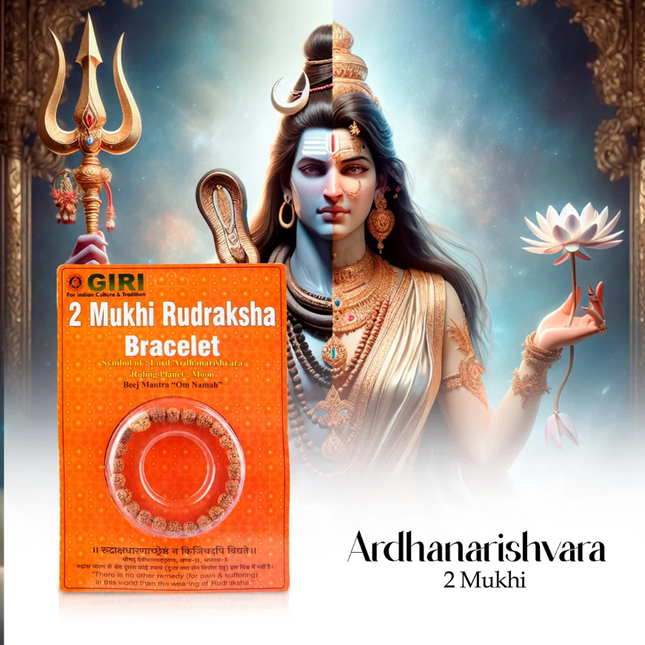 Pulsera Rudraksha 2 Mukhi de Java – Brazalete de Rudraksha de Dos Caras