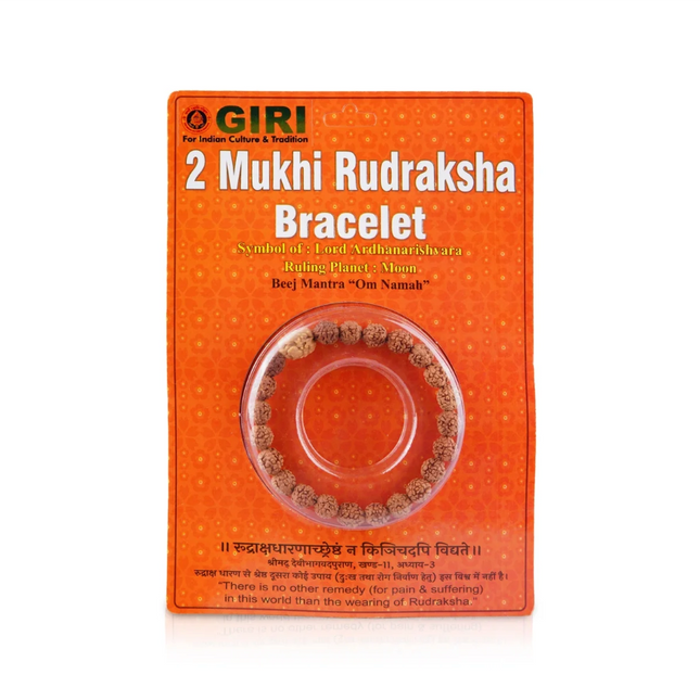 Pulsera Rudraksha 2 Mukhi de Java – Brazalete de Rudraksha de Dos Caras