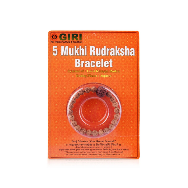 Pulsera de Rudraksha 5 Mukhi de Java – Pulsera Ajustable para Hombre y Mujer