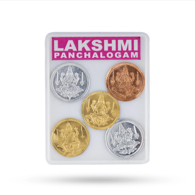 Set de Monedas Panchaloha con Navaratnam para Puja