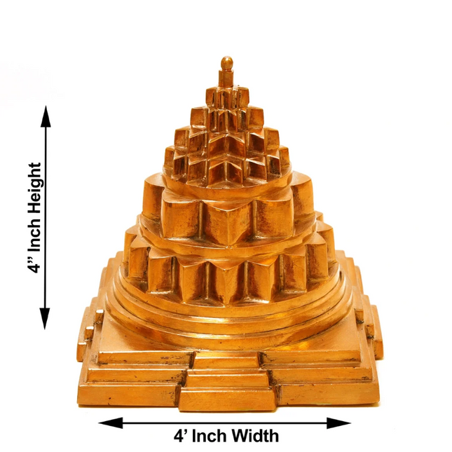 Maha Meru Panchaloha 4 × 4 pulgadas | Sri Yantra / Sri Chakra para Puja