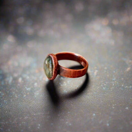 Handcrafted Seraphinite Copper Ring for Spiritual Balance-2