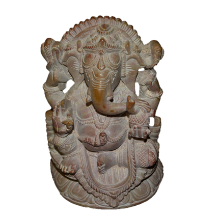 Handcrafted Sculpture Soapstone Elephant Head God Ganesha - Small
