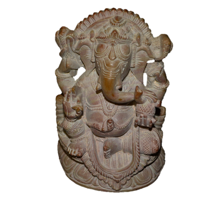 Handcrafted Sculpture Soapstone Elephant Head God Ganesha - Small