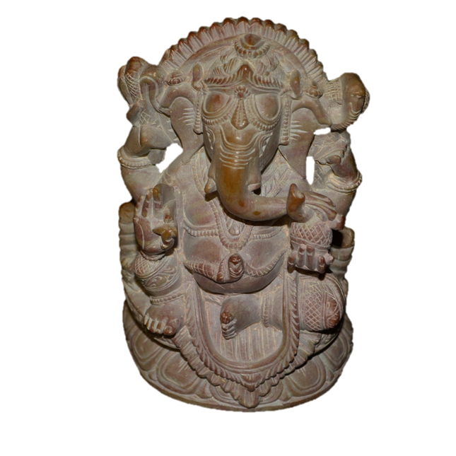 Handcrafted Sculpture Soapstone Elephant Head God Ganesha - Small