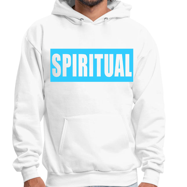 Mens Graphic Hoodie Spiritual Light Blue Print-0