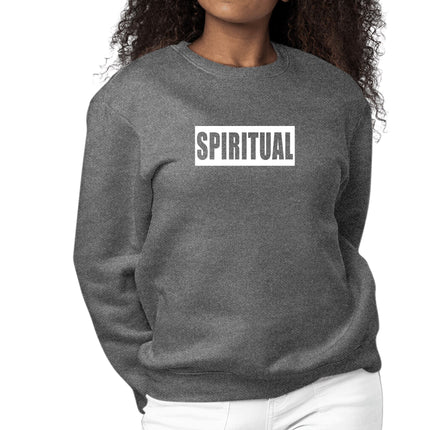Womens Graphic Sweatshirt Spiritual White Colorblock Illustration-6