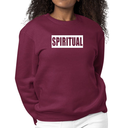 Womens Graphic Sweatshirt Spiritual White Colorblock Illustration-5