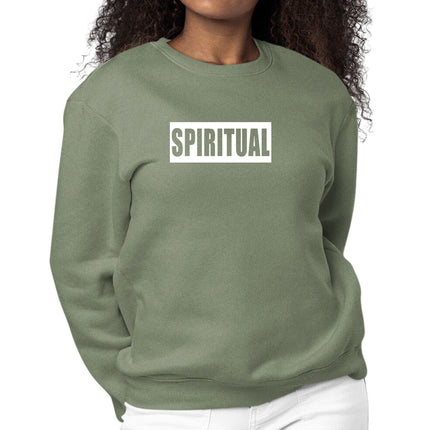 Womens Graphic Sweatshirt Spiritual White Colorblock Illustration-7