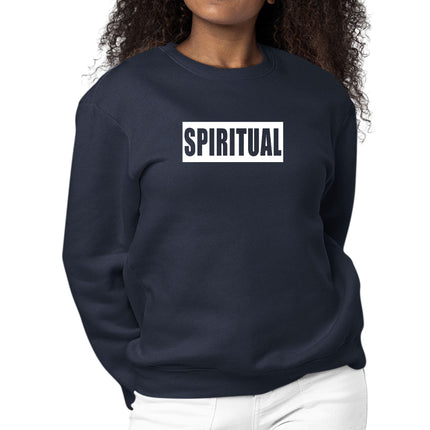 Womens Graphic Sweatshirt Spiritual White Colorblock Illustration-2