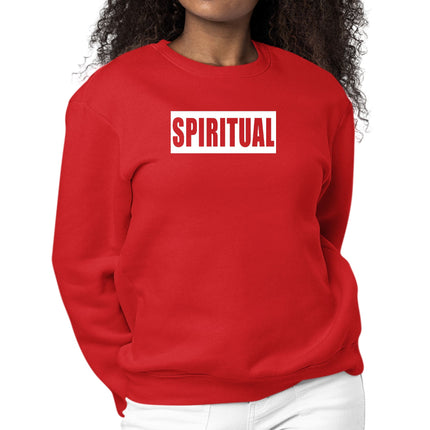 Womens Graphic Sweatshirt Spiritual White Colorblock Illustration-1