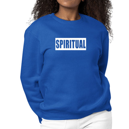 Womens Graphic Sweatshirt Spiritual White Colorblock Illustration-3